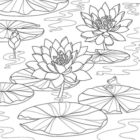 Korean Painting, Lotus Art, Pichwai Paintings, Flower Art Drawing, Flower Sketches, Doodle Art Designs, Art Drawings For Kids, Art Drawings Sketches Simple, Silk Painting