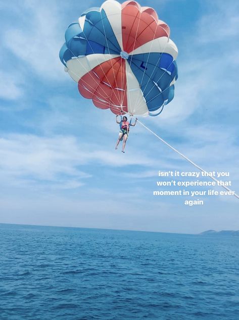 Paragliding Aesthetic, Aesthetic Sea, Aesthetic Story, Travel Picture Ideas, Parasailing, Quotes Aesthetic, Note To Self Quotes, Self Quotes, Beach Aesthetic