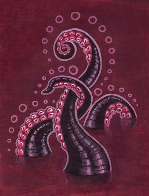 Tentacles Coming Out Of Water, Octopus Aesthetic, Octopus Pictures, Caribbean Decor, Octopus Garden, Tentacle Art, Summoning Circle, Mossy Tree, Octopus Painting