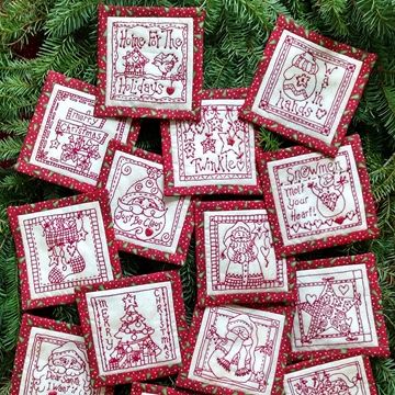 Show details for Classic Red & White Ornaments - CD Hand Embroidery Christmas Ornaments, Free Christmas Embroidery Patterns, Bluework Embroidery, Dish Towel Embroidery, Redwork Embroidery Patterns, Bird Brain Designs, Polish Embroidery, Red Work Embroidery, Embroidery Christmas Ornaments