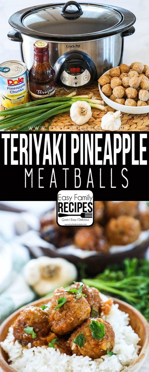 Trendy Appetizers, Teriyaki Pineapple Meatballs, Meatball Appetizer Crockpot, Appetizers Meatballs, Appetizers Crockpot, Teriyaki Pineapple, Pineapple Meatballs, Teriyaki Chicken Meatballs, Meatballs Crockpot