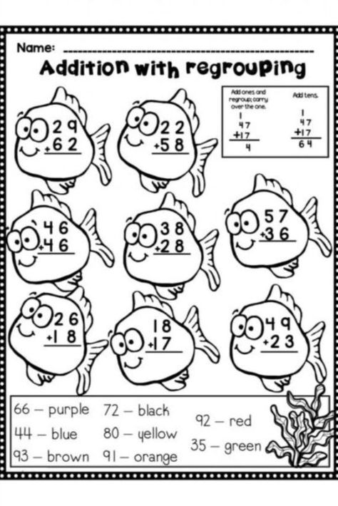 Regrouping Addition Worksheets, Addition With Regrouping Worksheets Grade 1, Quick Math Activities, Adding With Regrouping Activities, Math Regrouping Addition, Adding With Regrouping, Addition Regrouping, 2nd Grade Addition, Addition With Regrouping Worksheets