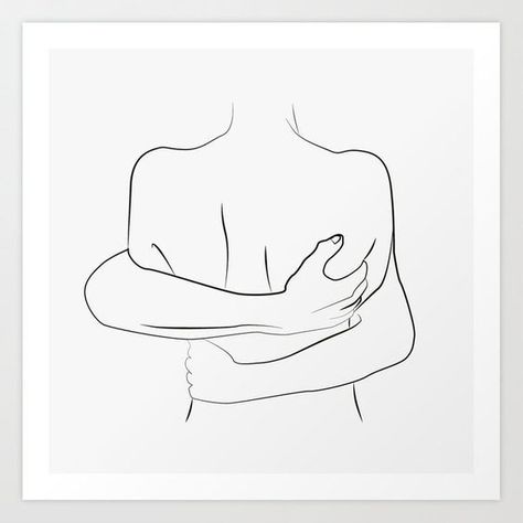 simple line art drawing of humans hugging Fine Line Drawing Ideas, Couple Outline Art, Body Line Art Couple, Body Outline, Minimalist Drawing, Mother Daughter Tattoos, Soyut Sanat Tabloları, Family Tattoos, Sister Tattoos