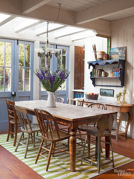 {Inspired By} Wood Beam & Plank Ceiling Design - The Inspired Room English Cottage Dining Room, Rustic Pine Furniture, English Cottage Interiors, Cottage Dining, Cottage Dining Rooms, English Cottage Decor, English Cottage Style, Cottage Interior, Pine Furniture