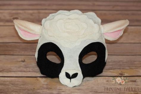 sheep mask Pretend Play School, Baby Sheep Costume, Farm Costumes, Baby Lamb Costume, Sheep Felt, Guinea Pig Costumes, Sheep Costume, Sheep Mask, Guinea Pig Clothes