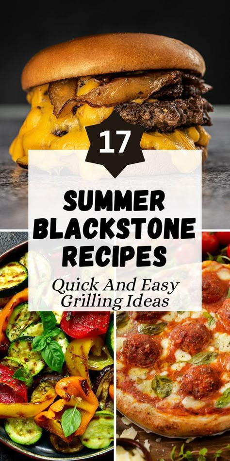 Sizzle up your summer with our top 17 Blackstone griddle recipes. Perfect for quick, easy, and delicious outdoor meals, from sunrise pancakes to sunset steaks. Click to discover versatile grilling that turns every meal into a summer celebration! Blackstone Griddle Street Tacos, Grill Skillet Recipes, Recipes For Black Stone Grill, Flat Top Grill Recipes Vegetarian, Top Blackstone Recipes, Best Things To Cook On Blackstone, Outdoor Griddle Cooking Recipes, Meal Ideas For Blackstone, Grilling Recipes Blackstone