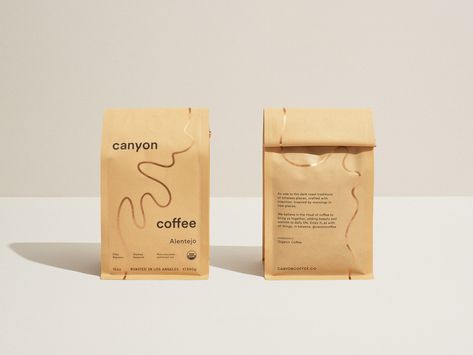 Canyon Coffee, Typographic Layout, Honey Brand, Coffee Brand, Kraft Bag, Nature Color Palette, Beer Packaging, Single Origin, Graphic Design Packaging