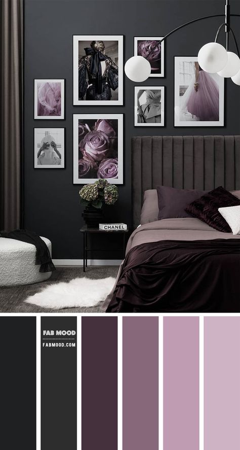 9 Best Bedrooms New Year’s Resolution Ideas 2021 – Charcoal, Plum and Lilac Bedroom Plum Bedroom, Lilac Bedroom, Purple Bedroom Decor, Best Bedroom Colors, Bedroom Color Combination, Purple Bedrooms, Purple Bedroom, Bedroom Color Schemes, Room Inspiration Bedroom