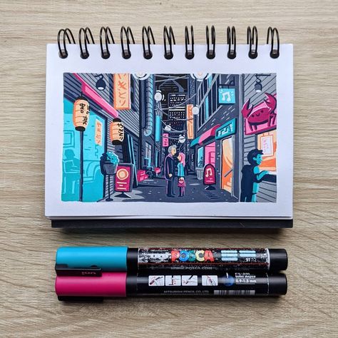 Pen Architecture, Posca Ideas, Markers Painting, Posca Paint Pens, Markers Drawing Ideas, Acrylic Markers, Posca Marker, Art Markers, Posca Art