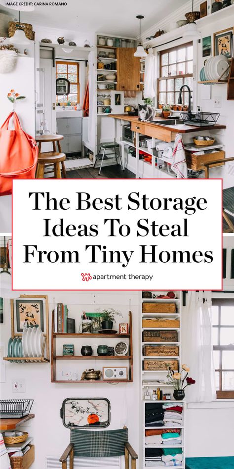 The Space-Wasting Storage Mistake You May Be Making Best Storage Ideas, Small House Storage, Storage Hacks Diy, Tiny House Storage, Ideas Para Organizar, Storage House, Apartment Organization, Small Space Organization, Small Space Storage