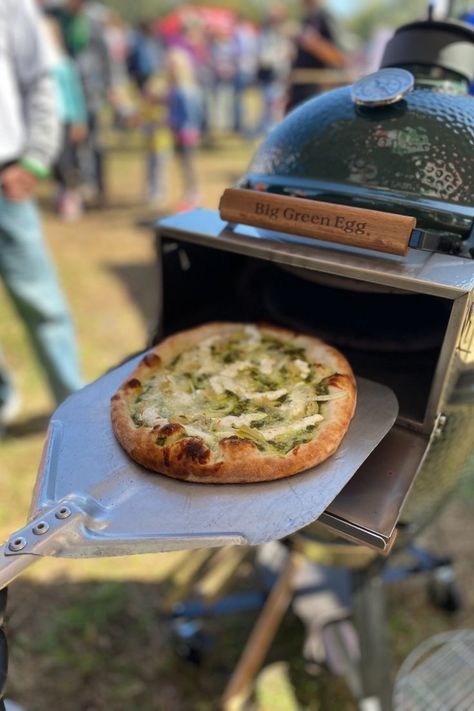 Looking to perfect your pizza on your Big Green Egg, Kamado Joe, or Vision Grill? Check out Pizza-Porta.com for more information Big Green Egg Pizza, Green Egg Pizza, Orange Ricotta, Backyard Pizza Oven, Ricotta Pizza, Egg Pizza, Kamado Joe, Wood Fired Pizza Oven, Homemade Pizza Dough