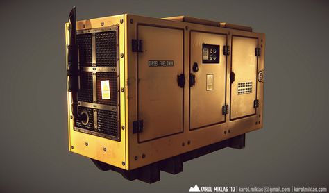 Power Generator on Behance Sci Fi Hallway, Game Art Environment, Game Level Design, Polygon Modeling, Game Textures, Sci Fi Props, Hard Surface Modeling, Acid Art, Environment Props