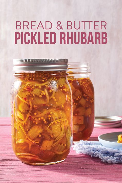 Rhubarb Pickles, Can You Freeze Rhubarb, Rhubarb Canning Recipes, Pickling Ideas, Rhubarb Butter, Pickled Rhubarb, Homemade Blackberry Jam, Rhubarb Bread, Freeze Rhubarb