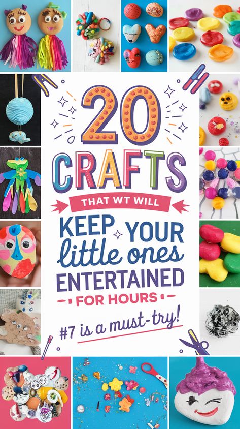 20 Fun Kids Crafts That Will Keep Your Little Ones Entertained for Hours (#7 Is a Must-Try!) Make It Monday Ideas For Kids, Fun Diy Crafts For Kids Easy, Easy Crafts For Kids To Make At Home, Things To Make With Kids, Homemade Crafts For Kids, Easy Activities For Kids At Home, Kid Crafts Easy, Colorful Art Ideas, Kids Arts And Crafts Ideas