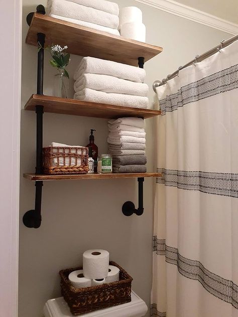 Amazon.com: ROGMARS Industrial Pipe Shelf Floating Shelves for Bathroom,Farmhouse Shelves with Towel Bar, Towel Rack Over Toilet Shelf, Rustic Wall Wood Shelves 19.7 Inch : Home & Kitchen Industrial Wall Shelves, Pipe Shelving, Shelves Over Toilet, Rustic Wall Shelves, Floating Bookshelves, Industrial Pipe Shelves, Bathroom Wall Shelves, Farmhouse Shelves, Pipe Shelves