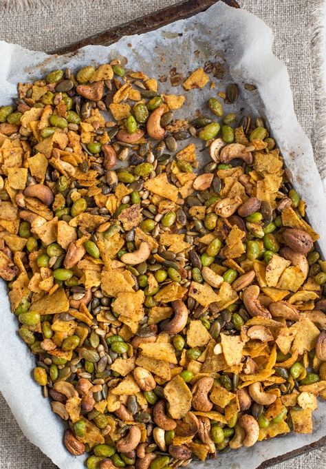 Cajun spiced savoury trail mix - Easy Cheesy Vegetarian