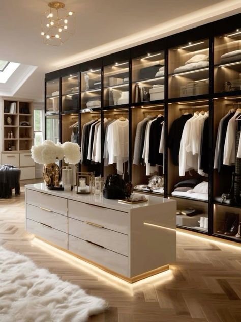 Walk In Closet Luxury, Luxurious Walk In Closet, Royal Bedroom Design, A Walk In Closet, Closet Island, Dressing Room Closet, Dream Closet Design, Closet Design Layout, Walk In Closet Design