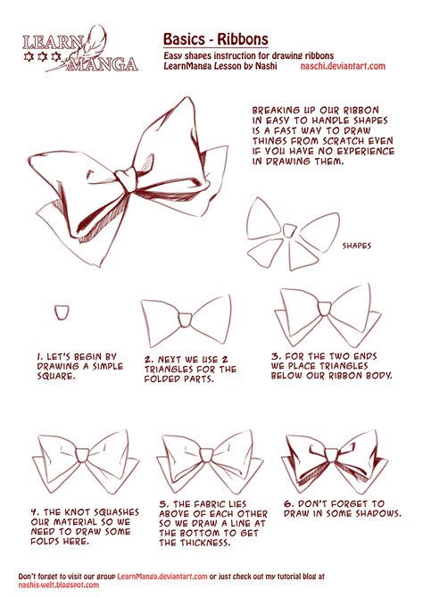 Learn Manga Basics: Ribbons by Naschi.deviantart.com on @deviantART Learn Manga, Draw Tutorial, Drawing Help, Manga Tutorial, Anime Tutorial, Art Resources, Poses References, Step Drawing, Anime Drawings Tutorials