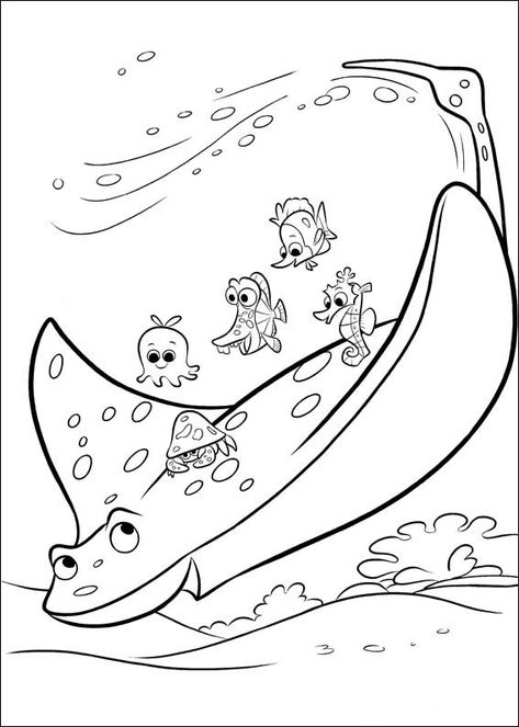 Finding Dory coloring page Dory Coloring Pages, Finding Nemo Coloring Pages, Disney Colouring, Nemo Coloring Pages, Dory Party, Ocean Coloring Pages, Disney Finding Nemo, Fish Coloring Page, صفحات التلوين