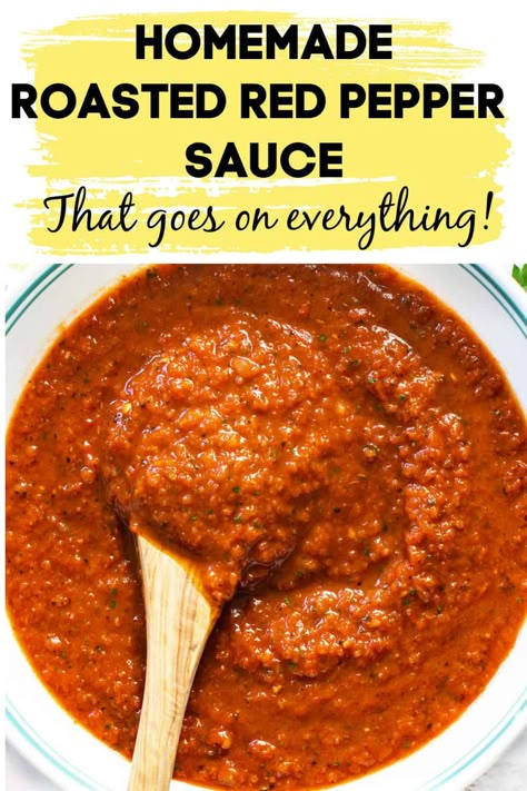 Red Sauce Without Tomatoes, Roasted Peppers Sauce Recipe, Bell Peppers Sauce, Preserving Bell Pepper Recipes, Fresh Pepper Sauce, Roasted Bell Peppers And Onions, Red Bell Pepper Sauce Recipes, Roasted Red Pepper Spaghetti Sauce, Recipes With Fire Roasted Red Peppers