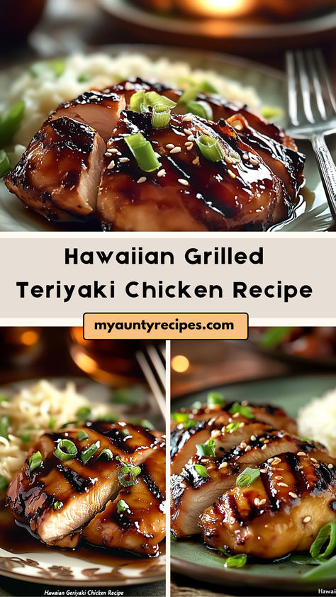 Transport your taste buds to the islands with this Hawaiian Grilled Teriyaki Chicken recipe! Juicy chicken thighs are marinated in a sweet and savory teriyaki sauce, then grilled to caramelized perfection. The combination of pineapple juice, soy sauce, and brown sugar gives this chicken its signature tropical flavor. Hawaiian Teriyaki Chicken Marinade, Hawaiian Style Teriyaki Chicken, Teriyaki Chicken Sauce, Grilled Teriyaki Chicken Thighs, Teriyaki Sauce Recipes, Terryaki Chicken, Pineapple Chicken Teriyaki, Hawaiian Teriyaki Chicken, Terriyaki Sauce