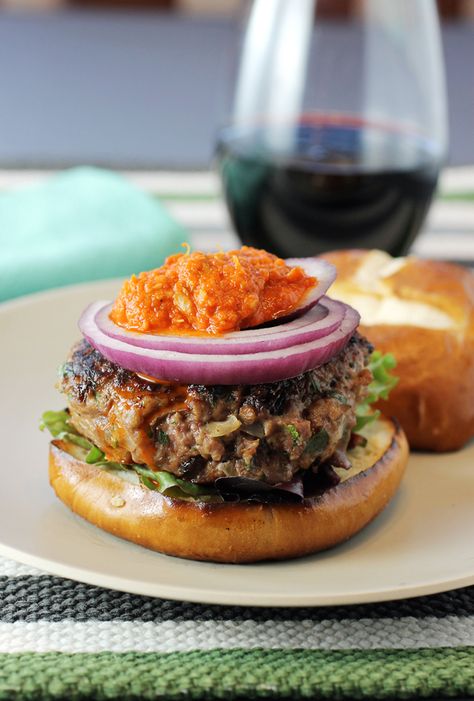 The best burger ever -- made with duck. Duck Burger Recipe, Duck Burger, Lamb Meatloaf, Roasted Beet Hummus, Fancy Salads, Duck Recipe, Shrimp Burger, The Best Burger, Burger Food