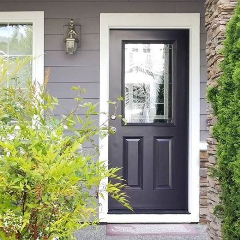 Sensuous Gray SW 7081 - Purple Paint Color - Sherwin-Williams Sw Darkroom, Grey House Paint, Outdoor House Colors, Purple Paint Color, Grey Exterior House Colors, Exterior Siding Colors, Exterior Gray Paint, Purple Paint Colors, Darkroom Door