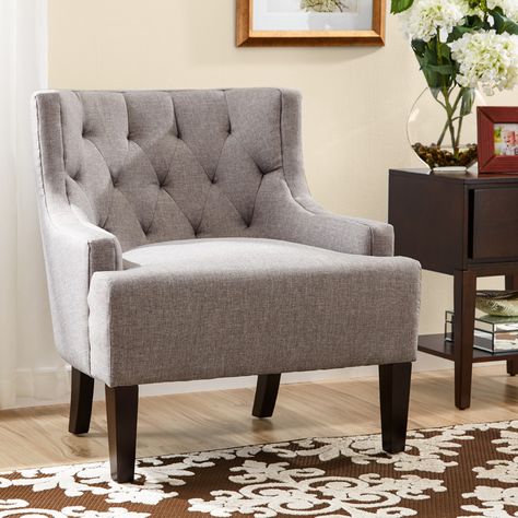 Three Posts Barwood Tufted Accent Arm Chair & Reviews | Wayfair Armchair Small Spaces, Room Comfy, Comfy Accent Chairs, Blue Accent Chairs, Comfortable Accent Chairs, Mid Century Modern Armchair, Sofas For Small Spaces, Chairs For Small Spaces, Comfy Living Room