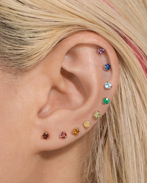 Somewhere over the rainbow... 🌈💭✨... was the perfect ear stack 💕✨ Elegant Ear Stack, Emerald Ear Stack, Opal Ear Styling, Opal Ear Stack, Full Ear Piercings, Opal Curated Ear, Piercing Collection, Stone And Strand, Ear Lobe Piercings