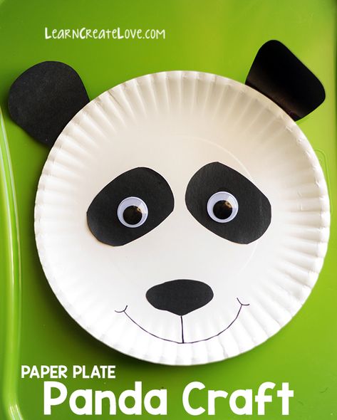 Paper Plate Panda Craft Paper Plate Panda, Zoo Animal Crafts, Panda Craft, Paper Plate Crafts For Kids, Kraf Kertas, Panda Party, Bear Crafts, Animal Crafts For Kids, Daycare Crafts