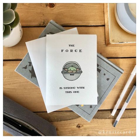 Cute and quirky handmade greeting cards Star Wars Cards Handmade, Yoda Card, Indie Gifts, Star Wars Cards, Love Patience, Family And Baby, Etsy Shop Names, Selling Handmade Items, Baby Shower Card