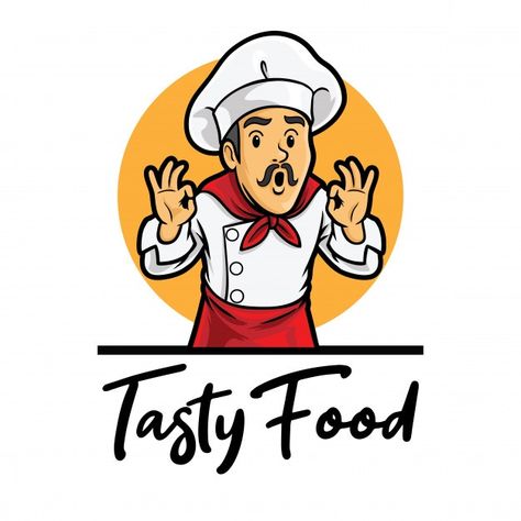 Tasty food chef logo mascot template Pre... | Premium Vector #Freepik #vector #food #restaurant #character #chef Chef Logo, Xander Cage, Return Of Xander Cage, Logo Mascot, Vector Food, Food Logo, Tasty Food, Premium Vector, Chef