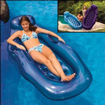 Amazon.com: Poolmaster Riviera Wet/Dry Sun Lounge: Toys & Games   $33.19 free shipping Purple Pool, Living Pool, Inflatable Lounger, Swimming Pool Floats, Sun Lounge, Pool Floats, Pool Time, Pool Toys, Inflatable Pool