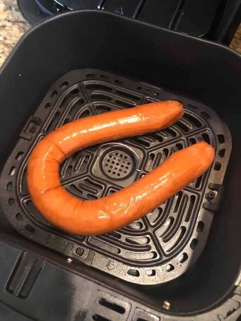 Air Fry Smoked Sausage, Air Fry Kielbasa, Turkey Sausage Air Fryer, Air Fryer Smoked Sausage Recipes, Smoked Sausage In The Air Fryer, Fork To Spoon Air Fryer Recipes, Air Fryer Polish Sausage, Kielbasa In Air Fryer, Air Fryer Smoked Sausage