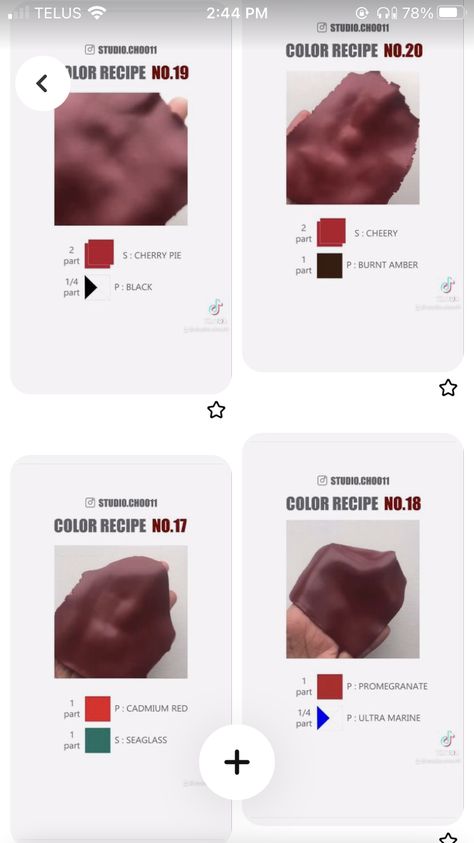 Burgundy Clay Recipe, Maroon Clay Recipe, Clay Mixing, Clay Recipes, Color Recipe, Polymer Clay Recipe, Mixing Colours, Clay Recipe, Color Knowledge