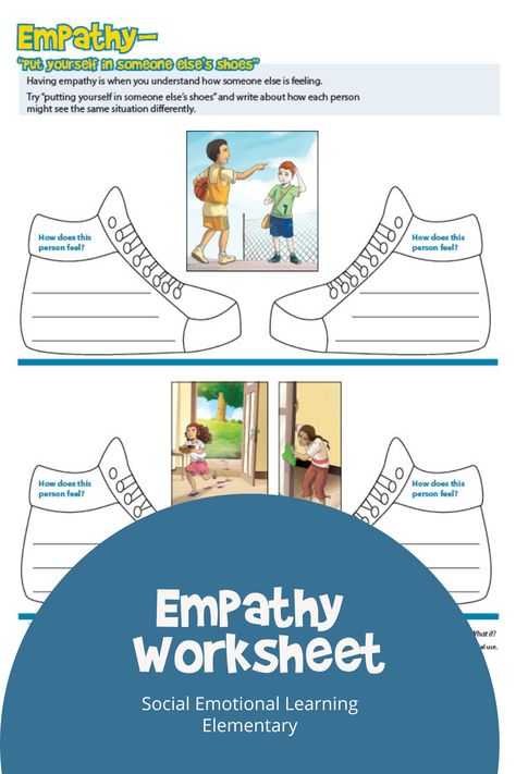 Empathy Worksheet — Elementary Social Emotional Learning Empathy Worksheets Free, Empathy Lessons Elementary, Empathy Worksheets For Kids, Empathy Worksheet, Empathy Art, Empathy Lessons, What Is Empathy, Social Work Activities, Kids Empathy