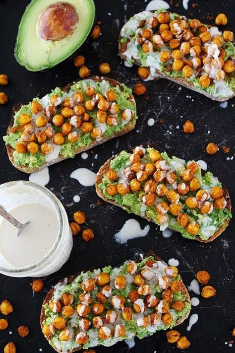 Protein Vegan Breakfast, Chickpea Avocado, Two Peas And Their Pod, High Protein Vegan Breakfast, Roasted Chickpea, Vegan High Protein, Protein Vegan Recipes, Vegan Breakfast Ideas, Avocado Toast Recipe