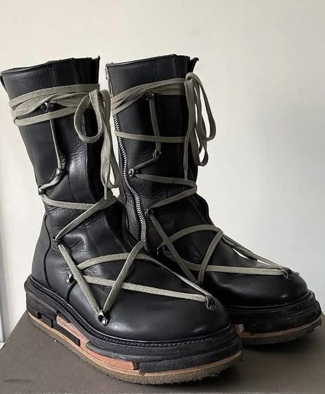 Rick Owens Boots, Y2k Heels, Heels And Socks, Rick Owens Shoes, Rick Owens Sneakers, Gothic Boots, Concept Clothing, Future Style, Archive Fashion