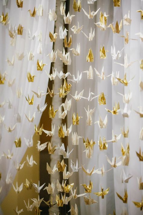 Paper Crane Wedding, 1000 Paper Cranes, Origami Birds, Origami Wedding, Origami Cranes, Cute Origami, Paper Cranes, Copper Wedding, Origami Crane