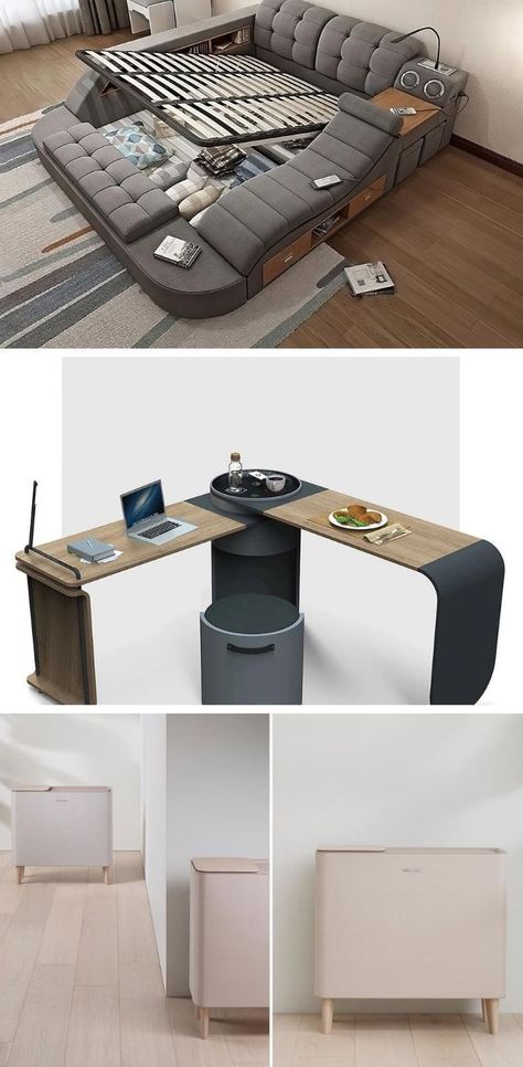 Smart Working Desk, Smart Home Furniture, Smart Bed Design, Smart Furniture Technology, Multi Use Furniture, Smart Furniture Space Saving, Sigma Lifestyle, Smart Beds, Transformable Furniture