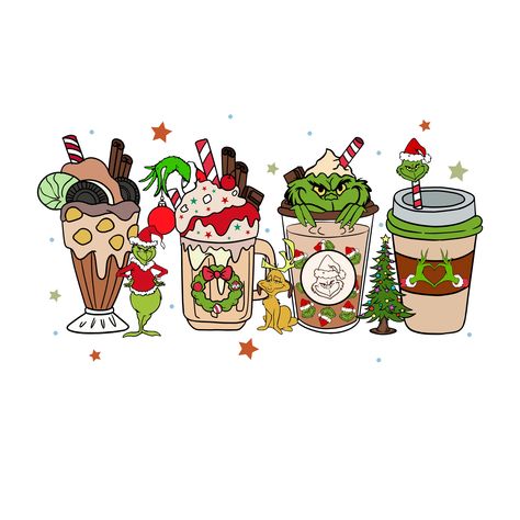 Grinch Drinks, Grinch Drink, Grinch Coffee, Drinks Christmas, Grinch Png, Coffee Png, Vinyl Gifts, Christmas Cup, Ink Transfer