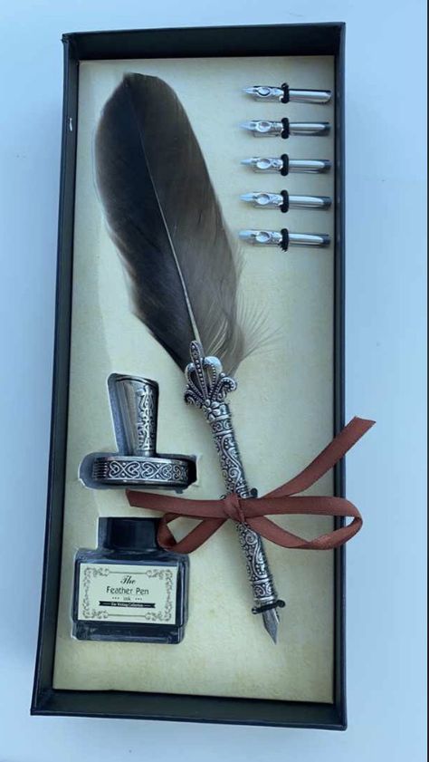 Quill Harry Potter, Harry Potter Quill Pen, Harry Potter Quill, Harry Potter Pen, Watching Harry Potter, Copper Pen, Feather Quill Pen, Quill And Ink, Harry Potter Items