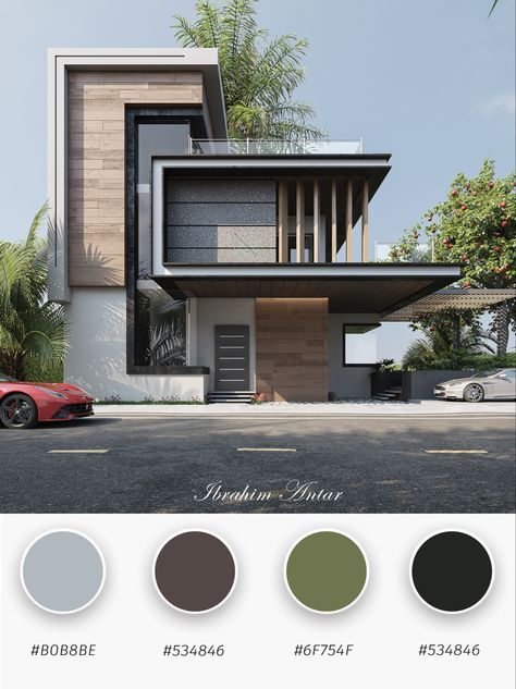 Modern House Colors, Indian House Exterior Design, Villa Modern, Exterior Color Palette, Home Designs Exterior, House Outer Design, House Facades, Concept Model, Residential Building Design