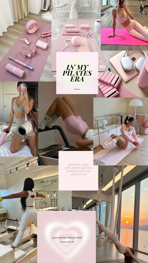 Pink Pilate Workout Aesthetic Collage Workout Aesthetic Collage, Pilates Poses, Cute Home Screens, Vision Board Goals, Cute Gym Outfits, Baddie Tips, Vision Board Manifestation, Stronger Than You Think, Affirmations For Happiness