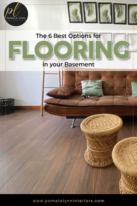 Designer approved flooring options for your basement. Tile For Basement Floor, Diy Basement Floor Ideas, Finished Basement Flooring Ideas, Basement Vinyl Flooring Ideas, Best Basement Flooring Options, Basement Flooring Ideas Waterproof, Tiled Basement Floor, Basement Floors Ideas, Basement Flooring Ideas Cheap