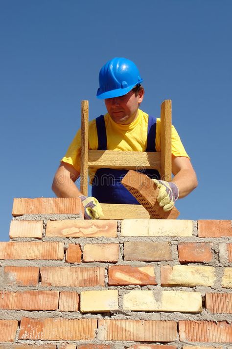 Mason at work. Mason laying bricks of house wall , #Aff, #laying, #work, #Mason, #wall, #house #ad Mason Work, Arts Picture, House Wall, Photo Image, Art Drawings, Stock Photos, Collage, Drawings, Wall