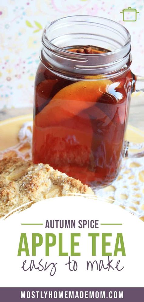 Apple Cinnamon Tea Recipe, Apple Tea Recipe, Cloves Recipes, Spiced Tea Recipe, Apple Cinnamon Tea, Apple Juice Recipe, Shirley Temples, Tea Blends Recipes, Apple Recipes Healthy