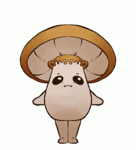 Mushroom Dance, Animated Mushroom Drawing, Cute Mushroom People, Mushroom Cartoon Character, Mushrooms Animated, Animated Gif, Cool Gifs, Gif, Stuffed Mushrooms