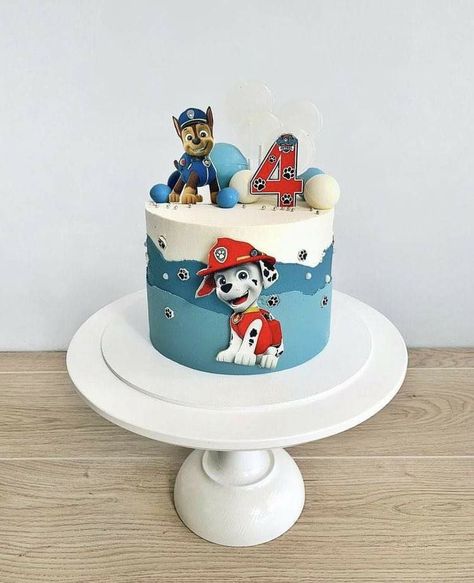 Cake Pes Patrul, Modern Paw Patrol Cake, Cake Patrol Paw, Patrol Paw Cake, Cake Paw Patrol Boy, Paw Patrol Cake Ideas Boys, Tort Paw Patrol, Tort Psi Patrol, Paw Patrol Cake Boy