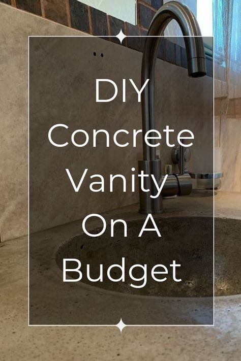 In love with a concrete bathroom vanity, but not happy about the pricetag? With this diy concrete bathroom vanity project, you can enjoy a stylish yet rugged look for your bathroom. diy | diy bathroom | bathroom | vanity| concrete vanity | concrete | bathroom vanity Diy Concrete Bathroom, Bathroom Vanity Concrete, Diy Concrete Sink, Concrete Bathroom Vanity, Concrete Vanity Top, Concrete Bathroom Sink, Concrete Vanity, Vanity Makeover, Bathroom Vanity Makeover